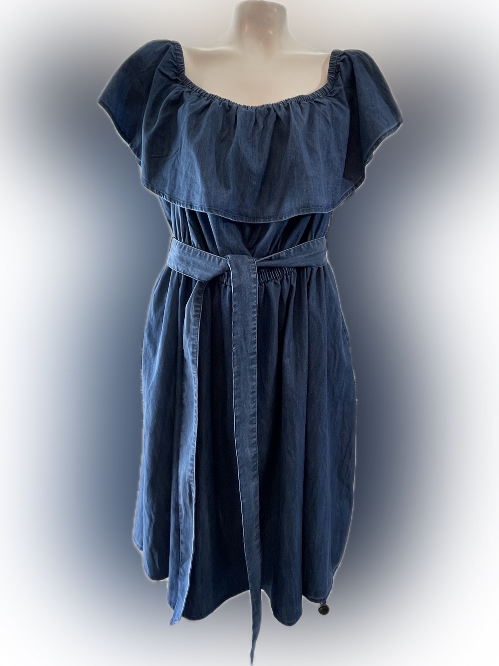 Lane Bryant Off-Shoulder Midi Dress in Blue Size 28/20 NWT